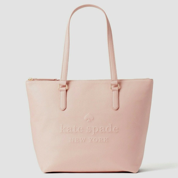 kate spade Handbags - Kate Spade Logo Penny Pink Leather Tote NWT $399